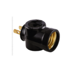 Portalámpara tipo clavija y baquelita